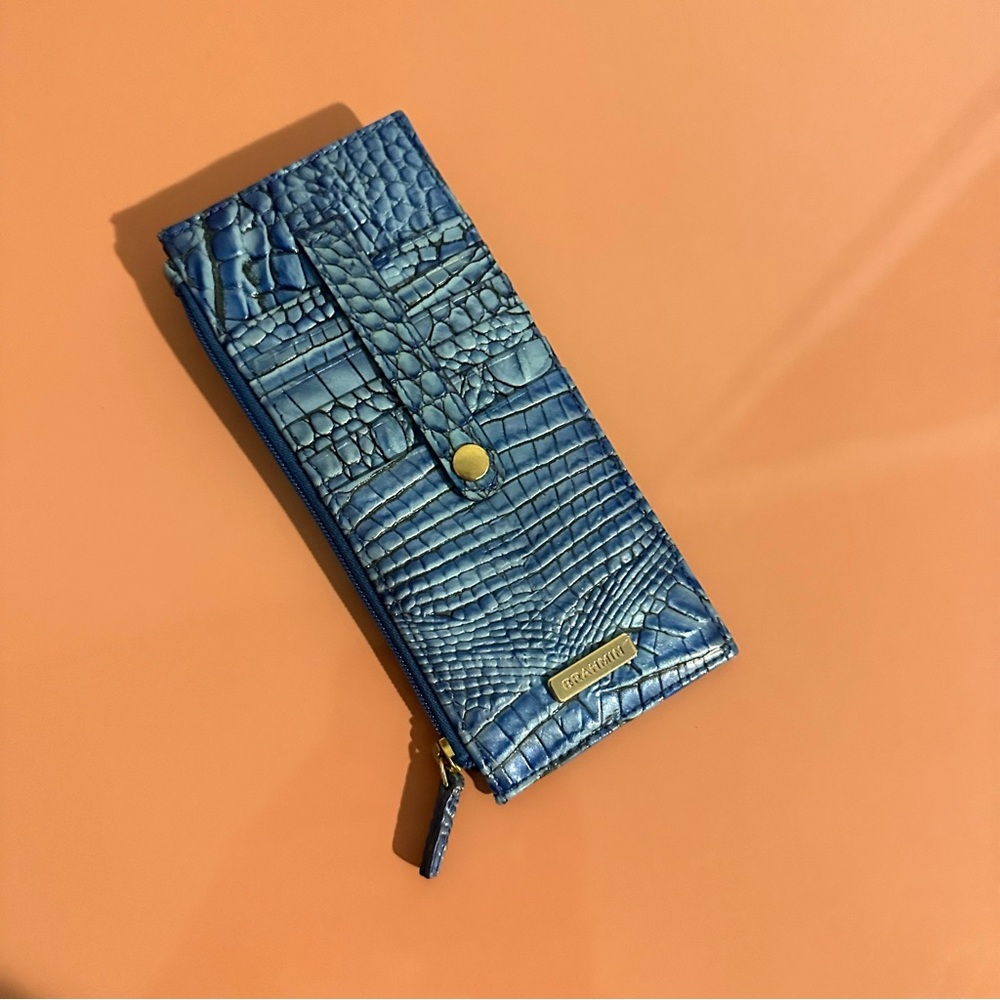 Brahmin Melbourne Card Wallet Electric Blue